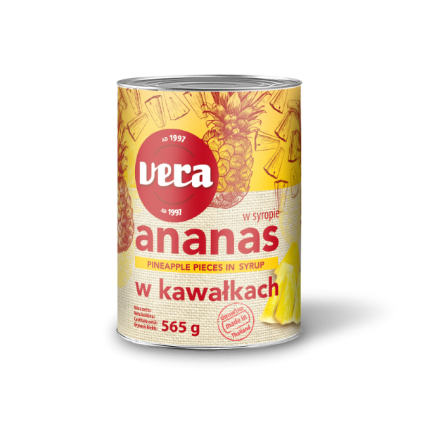 VERA ananasy w kawałkach w syropie 565g