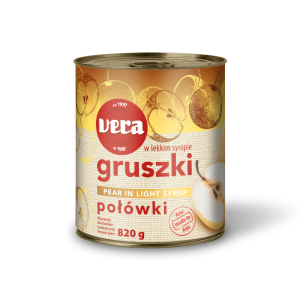 VERA gruszki połówki w lekkim syropie 820g