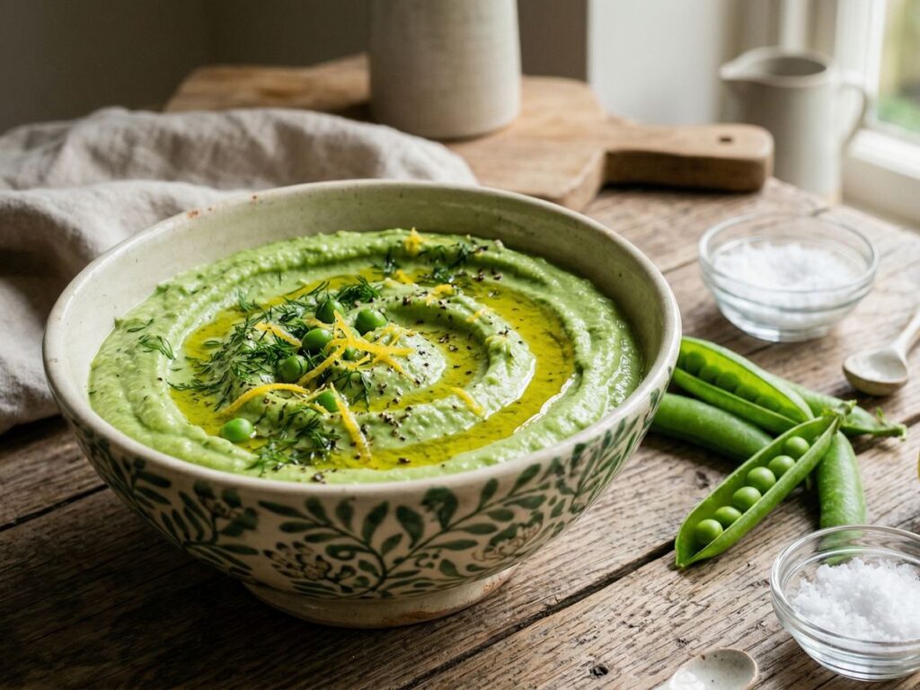 Pasta z groszku i ricotty