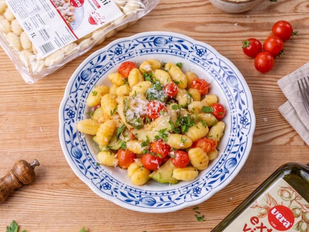 Summer gnocchi with courgette and cherry tomatoes